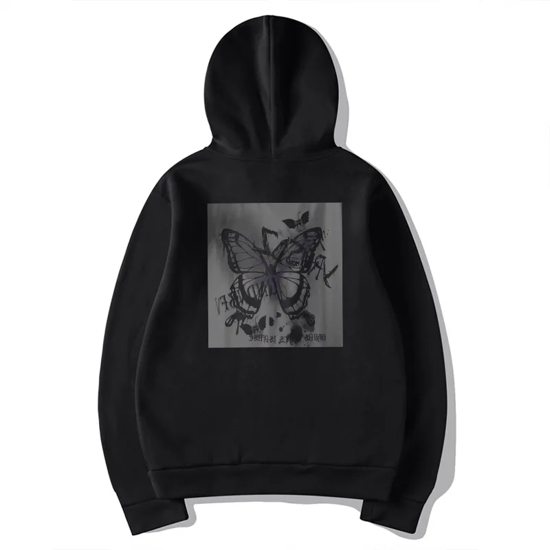 Women Sweetshirts Oversized Butterfly Graphic Hoodie Grunge Top Long Sleeve Y2k Streetwear Korean Girl Clothes Female Fashion