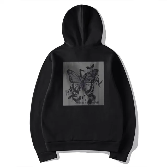 Women Sweetshirts Oversized Butterfly Graphic Hoodie Grunge Top Long Sleeve Y2k Streetwear Korean Girl Clothes Female Fashion 7