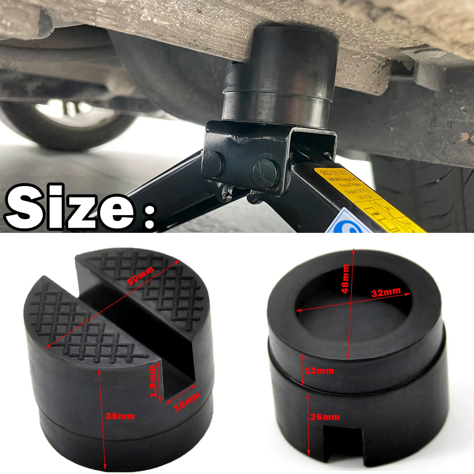 Car Rubber Jack Pad Frame Protector Adapter Jacking Tool Floor Slotted