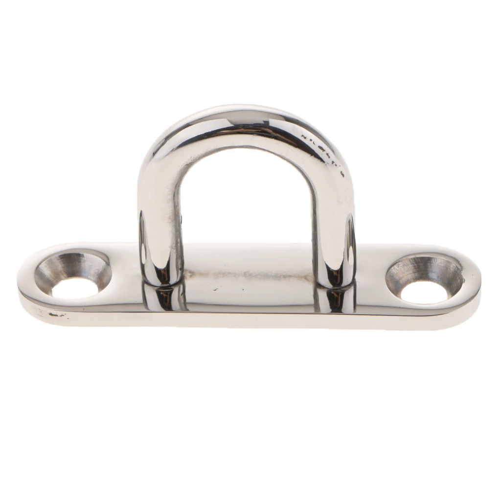 Eye Plates Stainless Steel Oblong Pad Eye Ring Hook Ceiling Hook for Yoga Swings Hammocks/Boat Rigging/Marine Deck Hardware