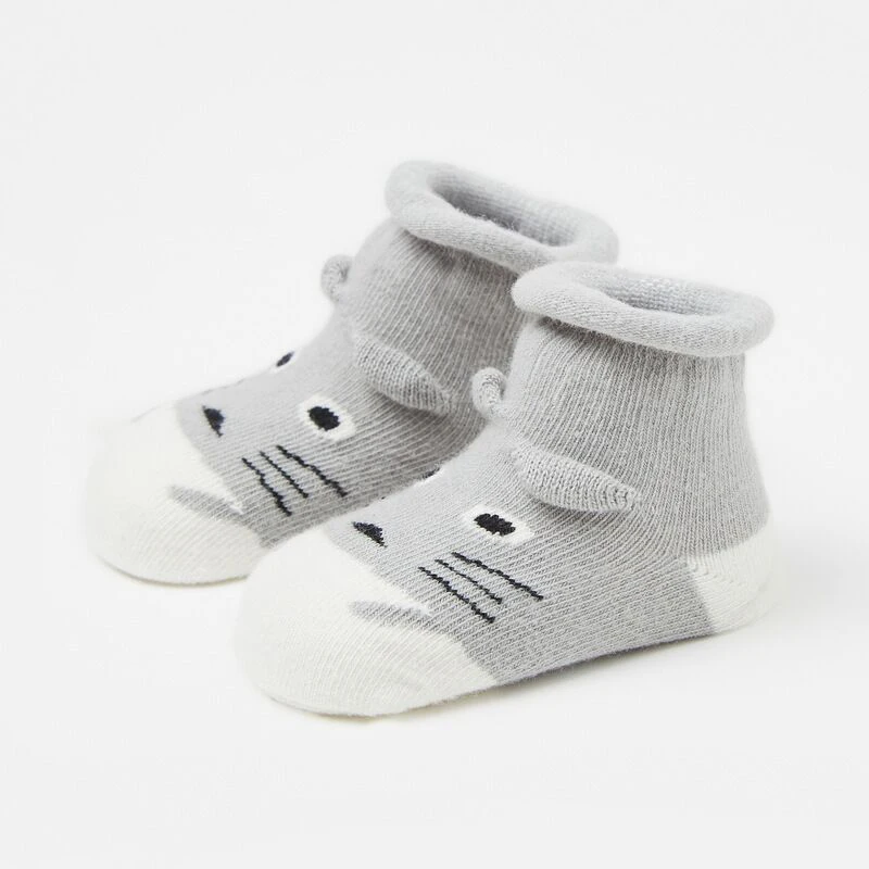 Мультфильм хлопок короткие носки для младенцев, детские Нескользящие носки для малышей, милые свободные рот стерео-носки комфортный для мальчиков и девочек