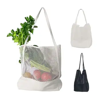 

Women Large Capacity Mesh Bag Shoulder Bags Women Summer Shopping Bag Beach Fold Over Handbag