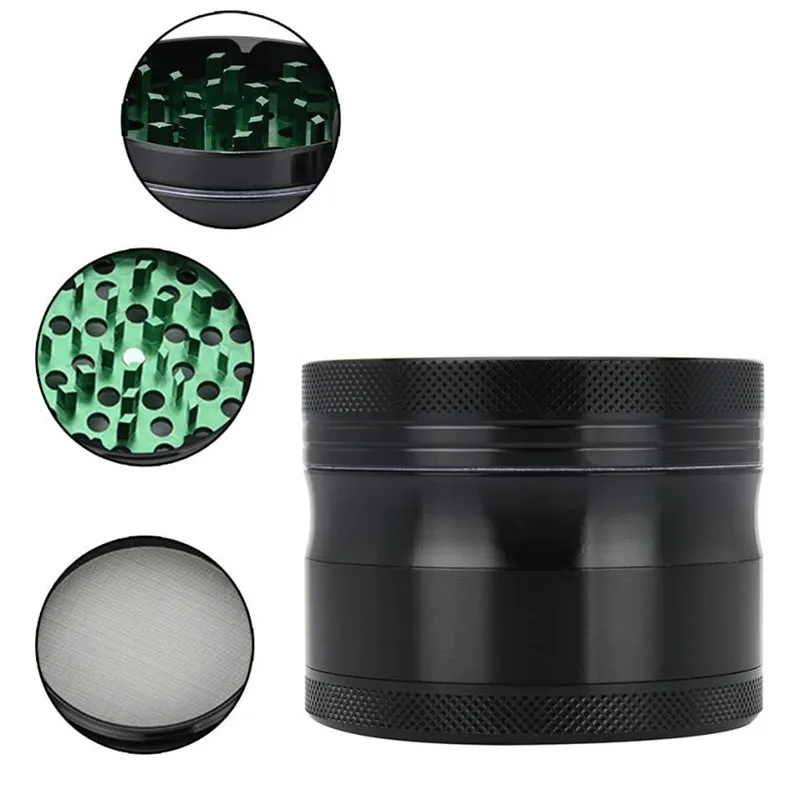 Большая Металлическая мельница для трав 61 мм Классическая 4 слойная терка табака