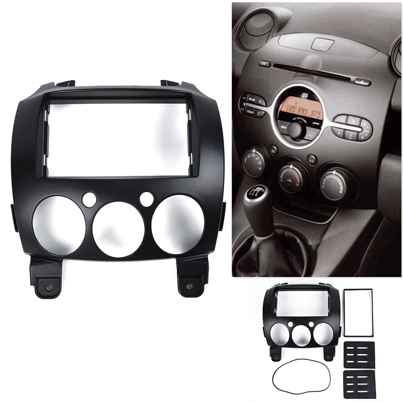 Автомобильный стерео радио Сменный Чехол накладка рамка пластина для Mazda 2/Demio 2007- Приборная панель 2 Din рамка отделка