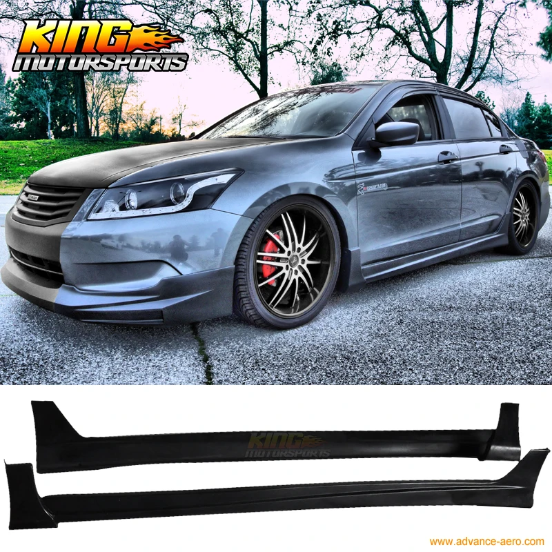 Подходит для 2008-2010 Honda Accord 4Dr Sedan Mugen Style поли Уретановая боковая юбка расширение