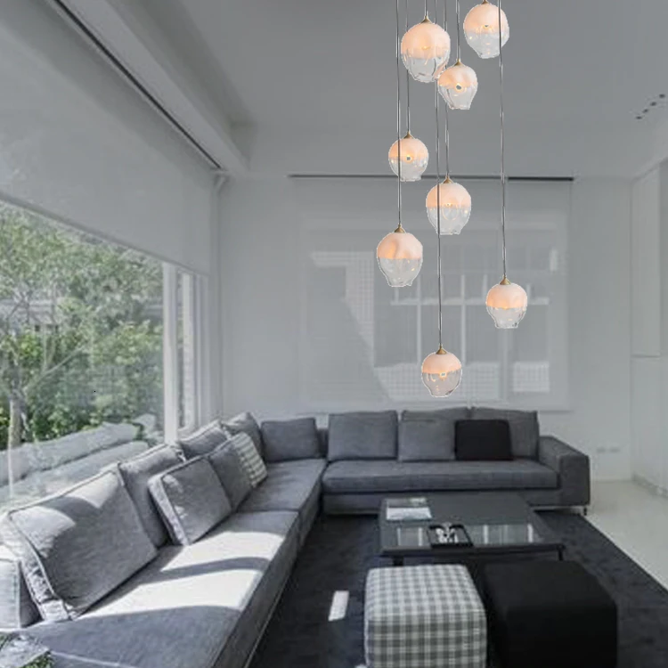 Glass Ceiling Light Energy Saving Light Source Decorative Ceiling Fixture Modern Design Living Room Ceiling Mounted Light