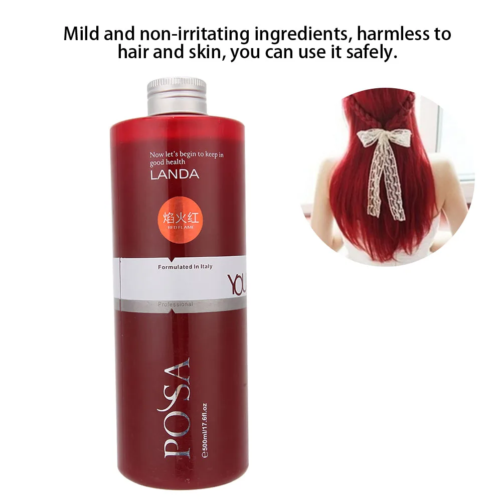 500ml Red Hair Dye Cream Natural Easy Coloring Long-Lasing Semi Permanent Hair Color Cream Best Styling Hairdressing Tool (Red)