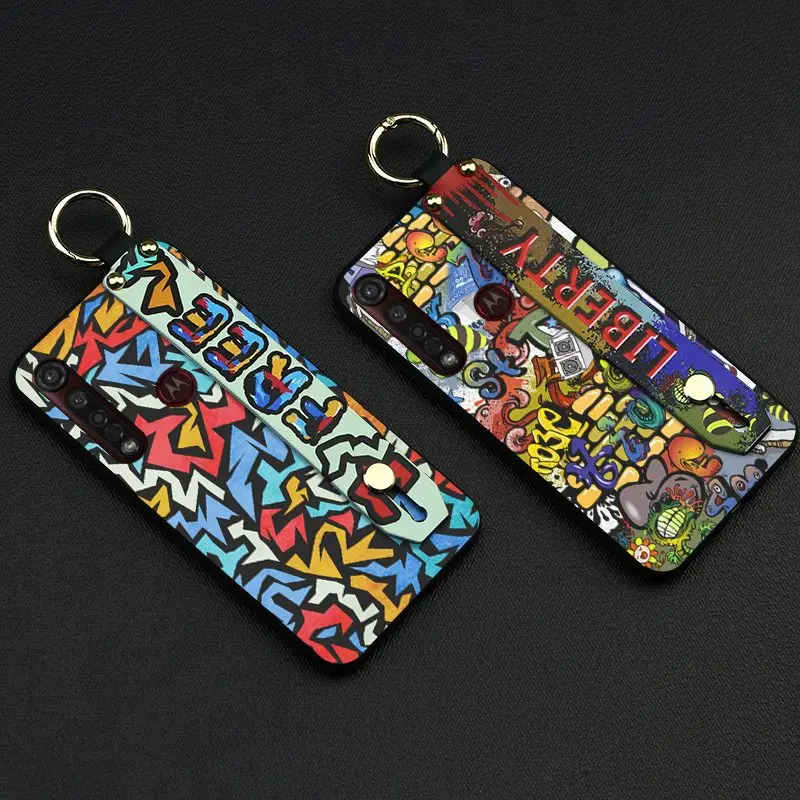 Silicone Waterproof Phone Case For MOTO G8 Plus Shockproof Dirt-resistant Anti-knock Delicate Painted Lanyard Fashion Design | Мобильные