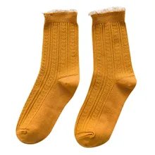 Женские повседневные кружевные носки, вязаные носки, теплые носки до лодыжки, милые носки, вязаные длинные хлопковые носки для женщин 12,17