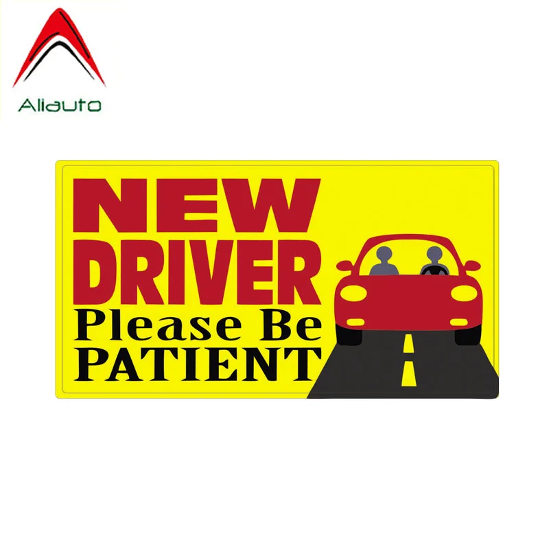 Aliauto Warning Car Sticker Personality New Driver Please Be Patient Cover Scratch Decal Accessories PVC for Opel Seat 16cm*8cm |