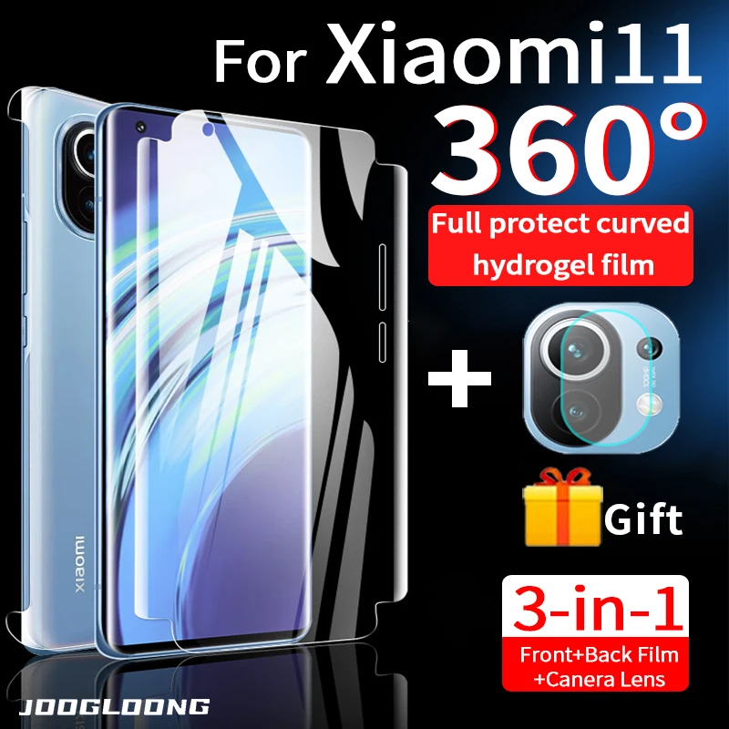 360 Full edge Coverage Hydrogel Film For Xiaomi Mi 11 Screen Protector 10 Pro Ultra T Lite camera lens glass fims cover | Мобильные