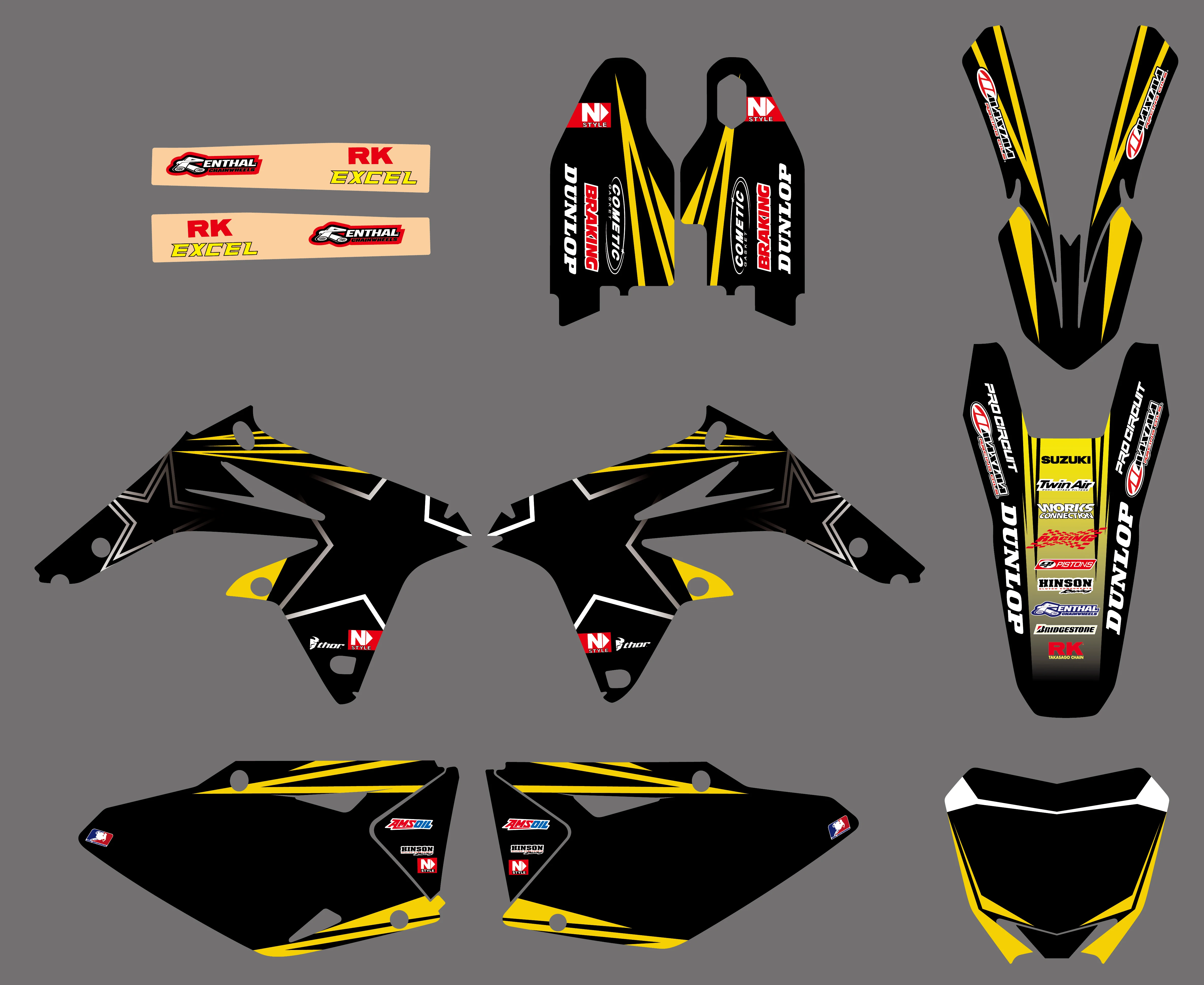 NEUE Motorrad TEAM ABZIEHBILDER AUFKLEBER Grafiken F R Suzuki RMZ450 