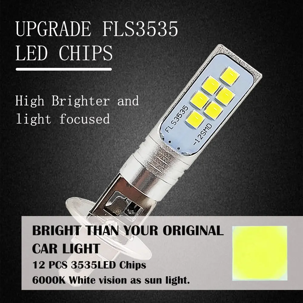 10 шт. H1 светодиодная лампа автомобильный противотуманный светильник s 3535SMD 1400LM дневной ходовой светильник h1 автомобильные лампы 6000K белый 12V Automotivo