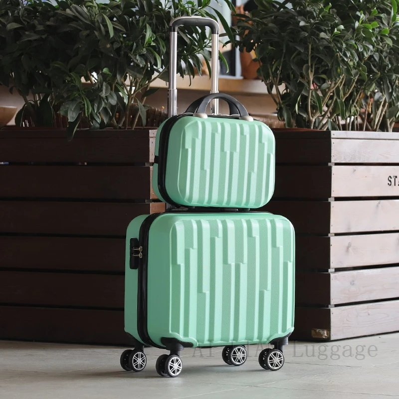 Juego de maletas de viaje de 18 pulgadas para mujer, maleta con ruedas para  niños, equipaje rodante de ABS, bolsa de equipaje, Maleta de cabina -  AliExpress