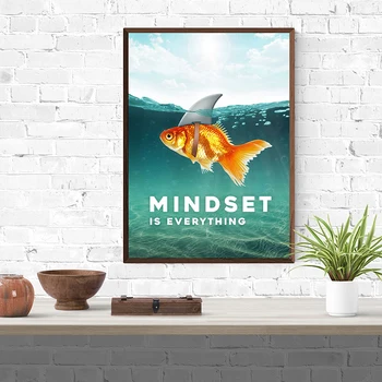 

1 Piece HD Printed Inspirational Pictures Home Decoration Paintings Mindset Is Everything Canvas Modular Posters Live Room Decor