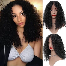 YxCheris синтетический парик фронта шнурка 14 дюймов короткие волосы кудрявые парики Черный Красный блонд Омбре коричневый парик фронта шнурка волна воды