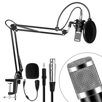 

BM800 USB Condenser Microphone Kit BM-800 Cardioid Microphone Set with Sound Card for YouTube Studio Recording Vocals Voice Over