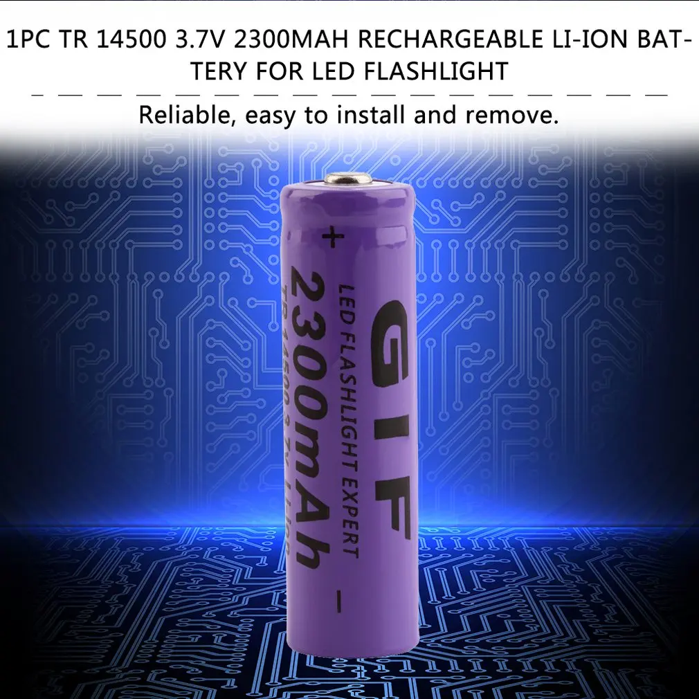 3.7V 2800mAh 14500 Battery Large Capacity Li-ion Rechargeable Battery Replacement For Flashlight Torch Battery