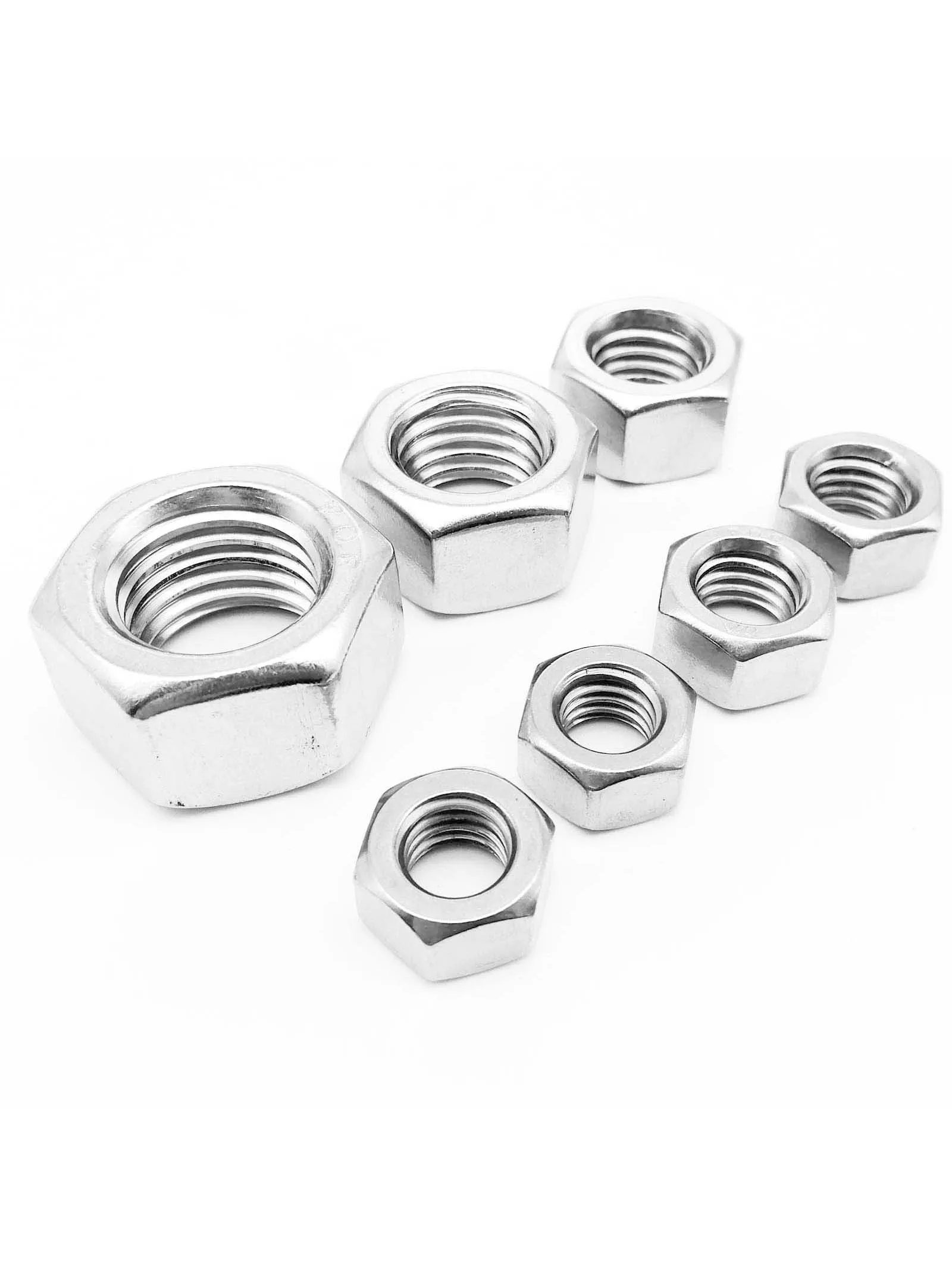 Hexagon Nuts M1 M1.2 M1.4 M1.6 M2 M2.5 M3 M3.5 M4 M5 M6 M8 M10 M12 M16 M20 M24 DIN934 304 Stainless Steel