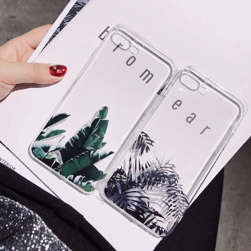 Retro Palm Leaf Banana Simple Soft Phone Case For iPhone 11 Pro Max TPU Back Cover for X XR XS 8 7 6 6S Plus coque |