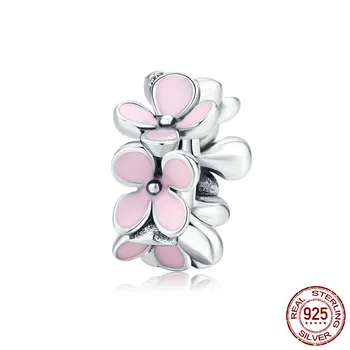 

CodeMonkey Genuine 100% 925 Sterling Silver Spacer Orchid Flower Silicon Beads fit Women Bracelet & Necklace DIY Jewelry CMC601