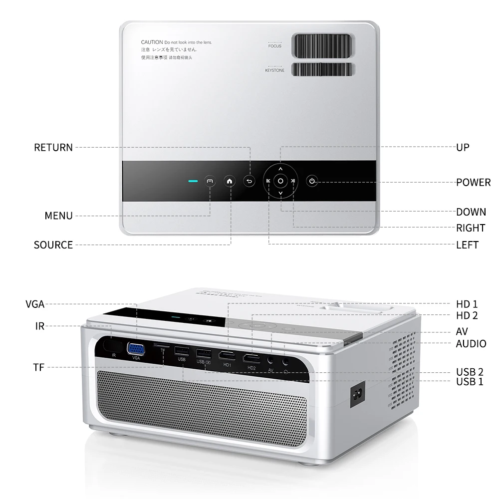 Most Buy 9UN78 UNIC CP600 1280x720P LED 8000 Lumens projecteur 1080P Full HD HDMI WIFI Bluetooth LCD Home cinéma cinéma projecteur Android Proyector