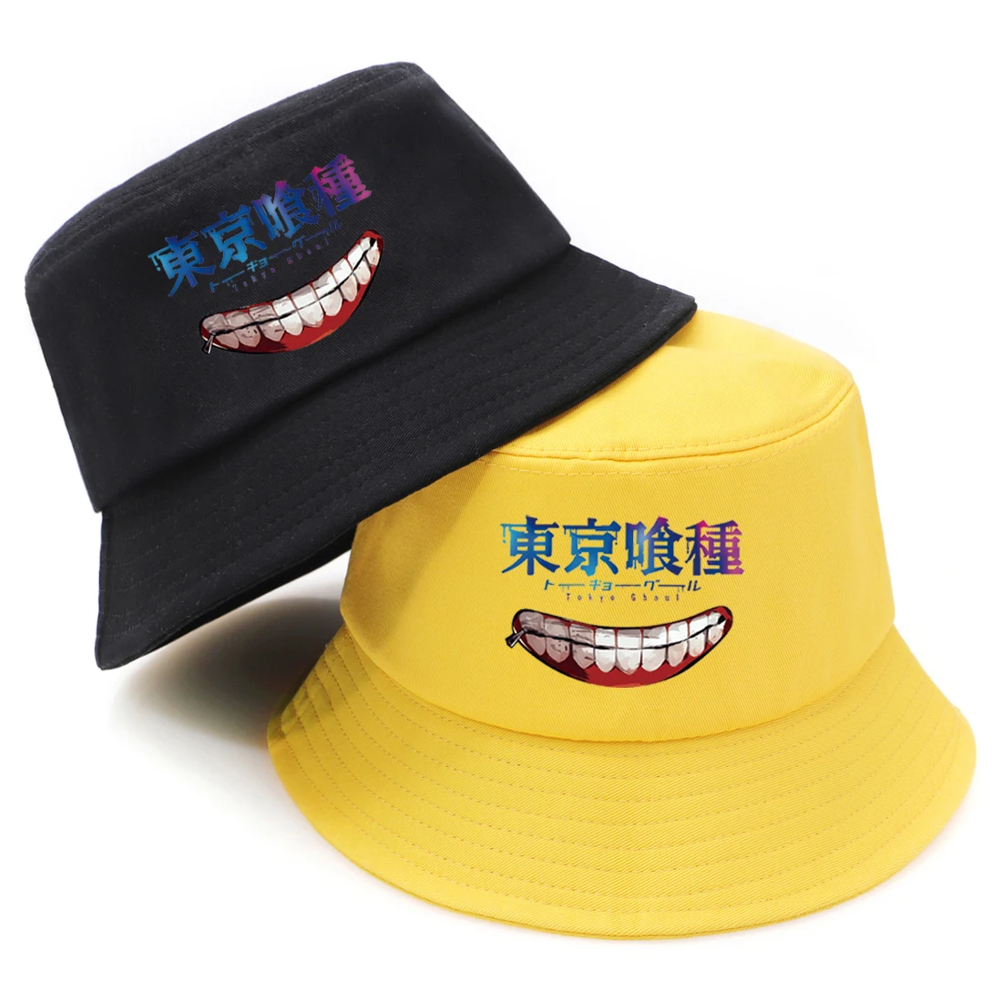 Tokyo Ghoul Print Summer Fisherman Outdoor Cap Woman Foldable Fisherman Hat 2020 Fashion Man Black Panama Bucket Hat Casual Cap