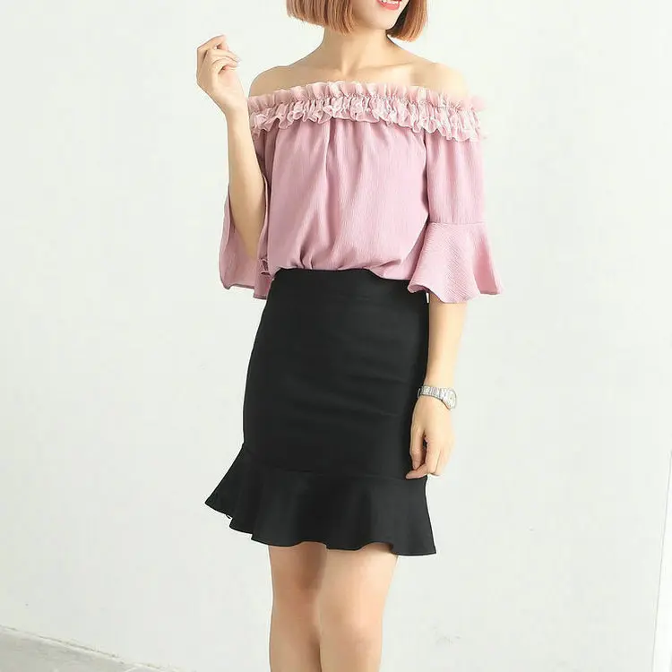

Activity for Summer New Style Solid Color Slim Fit Solid Color Fishtail Skirt WOMEN'S Skirt