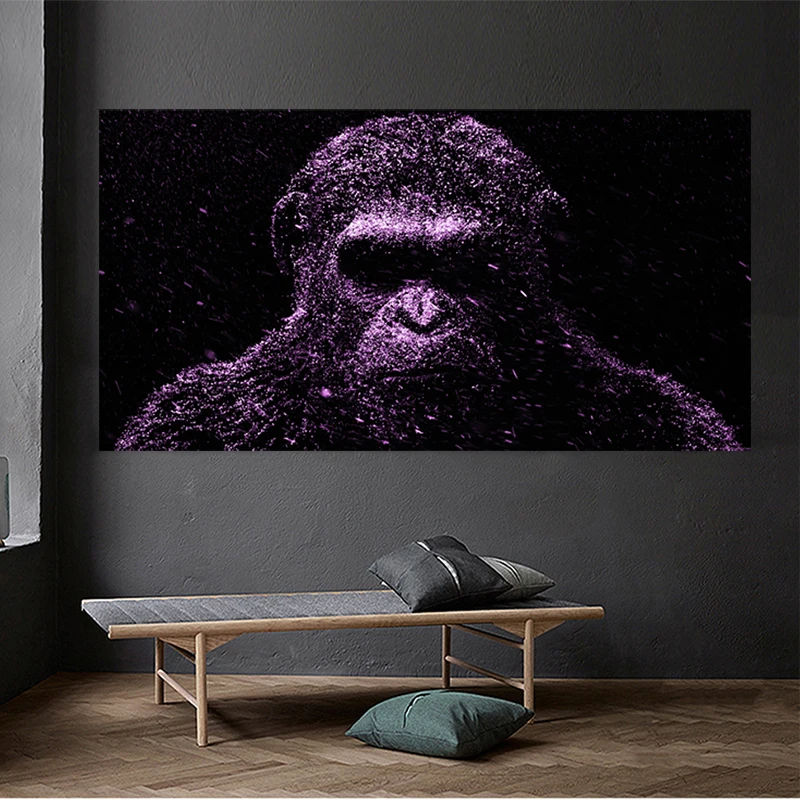RELIABLI настенные декоративные картины большого размера гориллы настенные картины для гостиной плакат печать квадраты обезьяны картинки без рамки