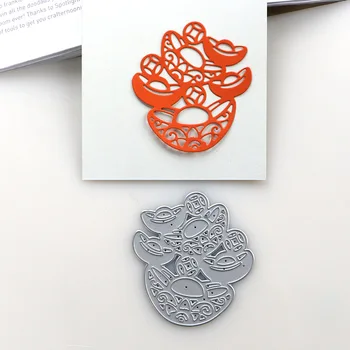 

DUOFEN METAL CUTTING DIES 2019 New year gold ingot stencil for DIY papercraft projects Scrapbook Paper Album