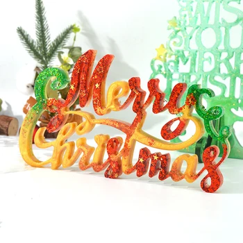 

New Year 2021 Merry Christmas Resin Moldsor DIY Decor Christmas Decorations For Home Ornament Xmas Gift Mold Art Crafts Tools