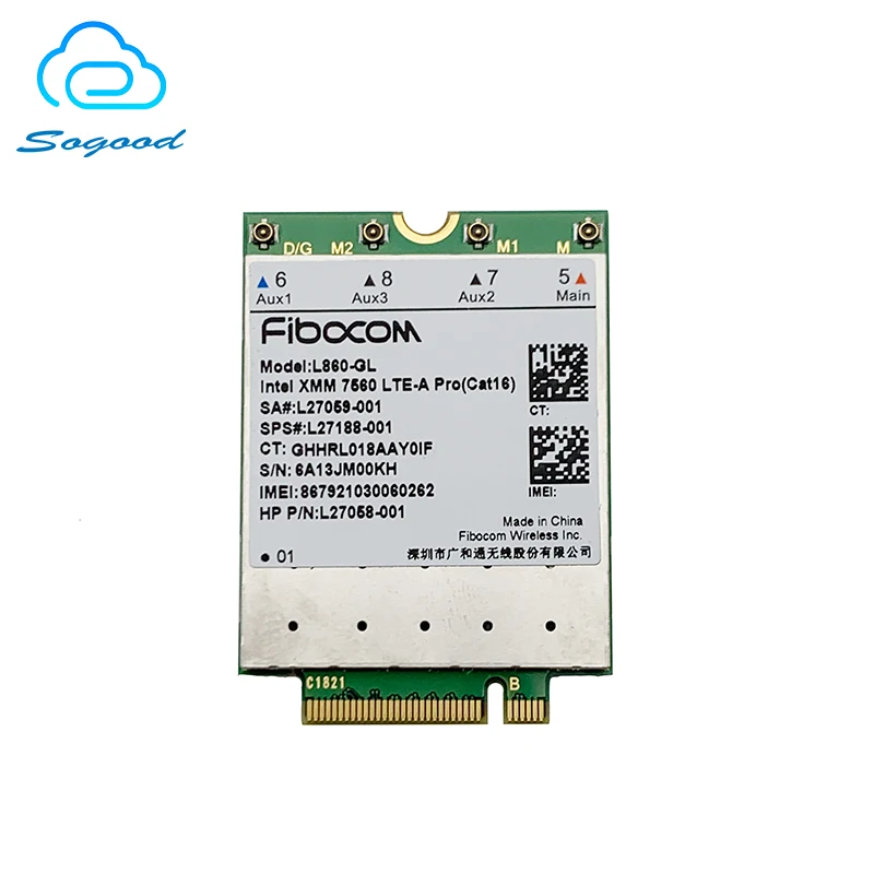 Модуль Fibocom для HP Elitebook X360 830 G6 SPS процессор Intel XMM 7560 Pro WWAN NGFF 4G ПК с процессором Cat16 SPS|