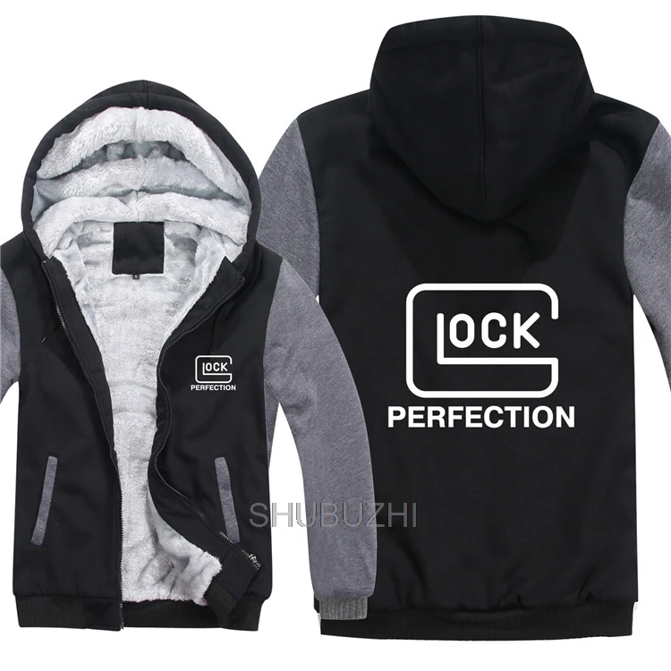 Зимние толстовки Glock Perfection мужские пальто на молнии флисовая утепленная толстовка Glock пуловер - Цвет: same as picture