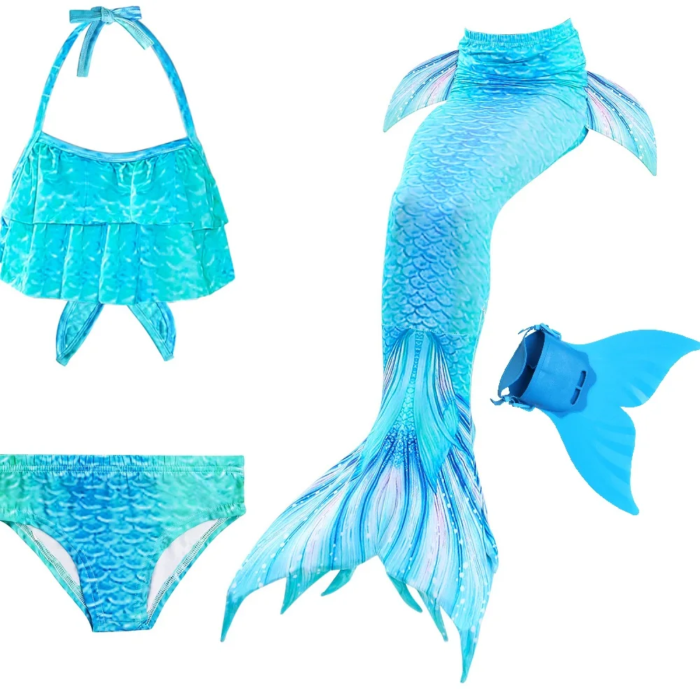 Hot Girls Mermaid Tail With Monofin For Swim Mermaid Swimsuit Mermaid Dress Swimsuit Bikini cosplay costume - Color: DH97 set 2