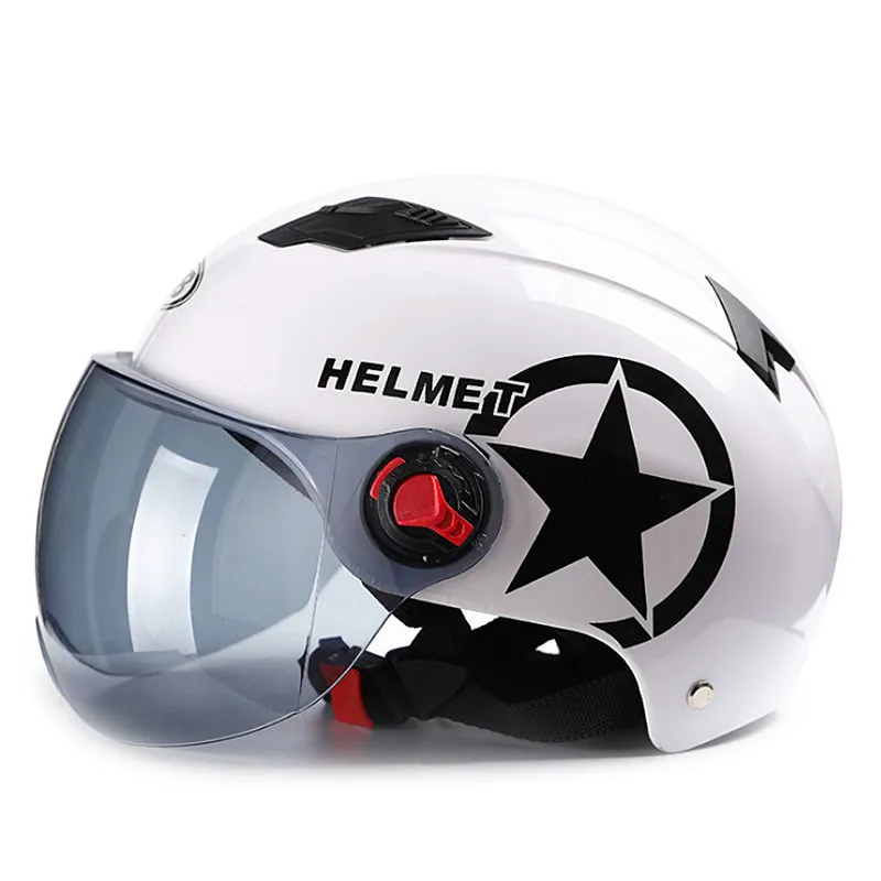 Мотоциклетный шлем для скутера велосипеда открытым уход за кожей лица половина Бейсбол безопасности Кепки анти-УФ защитный шлем-каска для мотокросса шлем несколько Цвет - Цвет: Белый