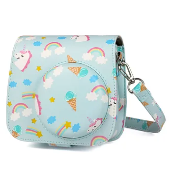 

PU Leather Camera Case Unicorn Shoulder Strap Bag for Fujifilm Instax Mini 9 Mini 8 Instant Film Camera Protector Cover Pouch