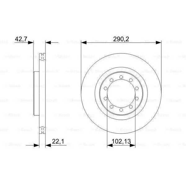 Диск тормозной RENAULT TRUCKS: Mascott 99-04 BOSCH 0986479343