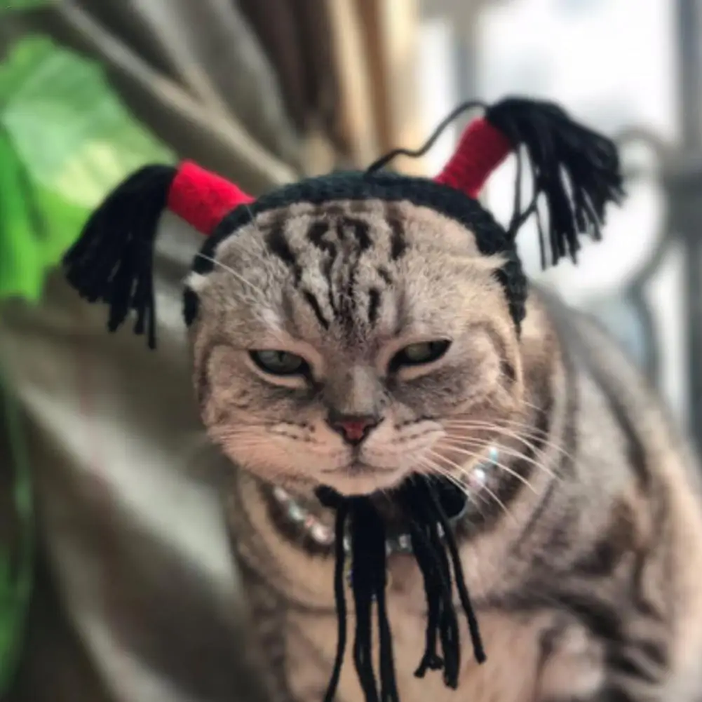 Прекрасный парик для кота одежда для домашнего питомца Pet парик костюм с изображением котенка кота Хэллоуин для рождественской вечеринки Наряжаться ушками одежда для вашего любимчика, кота нарядное платье