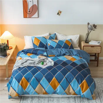 

Bonenjoy Duvet Cover Sets King Size Diamond Pattern Stitching Bedding Set sabanas With Pillowcase Comforter Cover Bedclothes