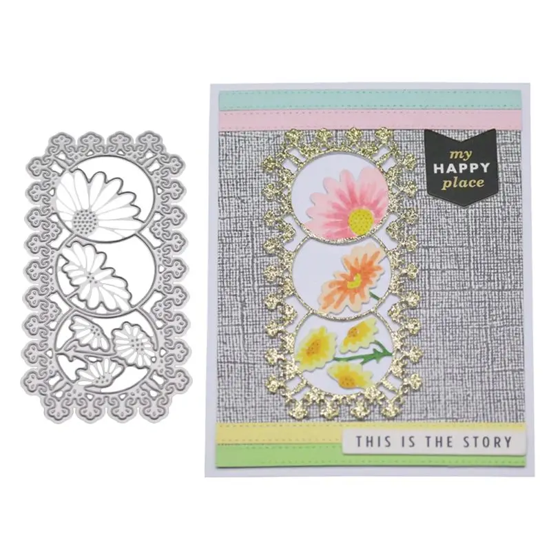 

Flower Background Metal Cutting Dies Greeting Card Decor Stencil DIY Scrapbooking Album Stamp Paper Card Embossing Crafts Decor