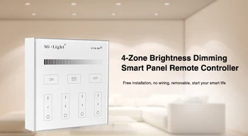 

Mi Light B1 4-Zone Brightness Dimmer Smart Touch Panel Remote Controller Power by 3V (2*AAA Battery) Wall Mount 2.4G Wireless