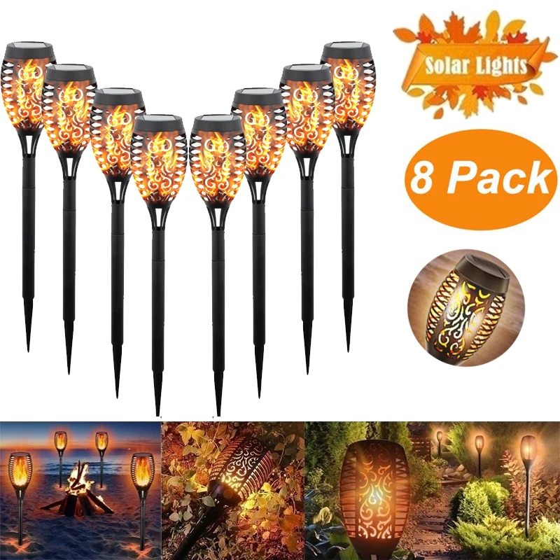 12LED Solar Garden Light Flickering LED Landscape Light IP65 Waterproof Lawn Lamp Path Lighting Solar Outdoor Light