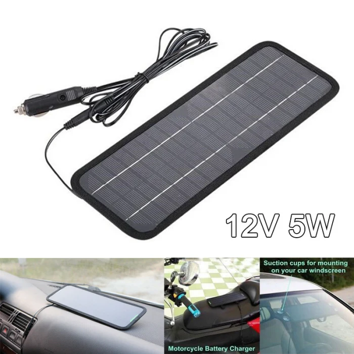 Солнечная панель 12V 5W зарядное устройство портативная система обслуживания морской лодки автомобиля@ LS