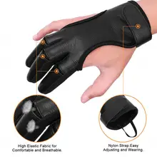 3 пальца кожаные защитные перчатки черная защита безопасности стрельба из лука для изогнутый блочный лук для стрельбы арбалет Рогатка Охота 4