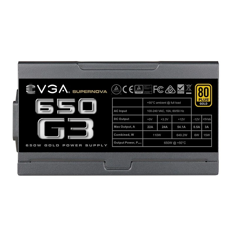 Блок питания для EVGA 80PLUS Gold полностью модульный бесшумный вентилятор источник питания Номинальная мощность 650 Вт пиковая мощность 750 Вт источник питания 650 G3