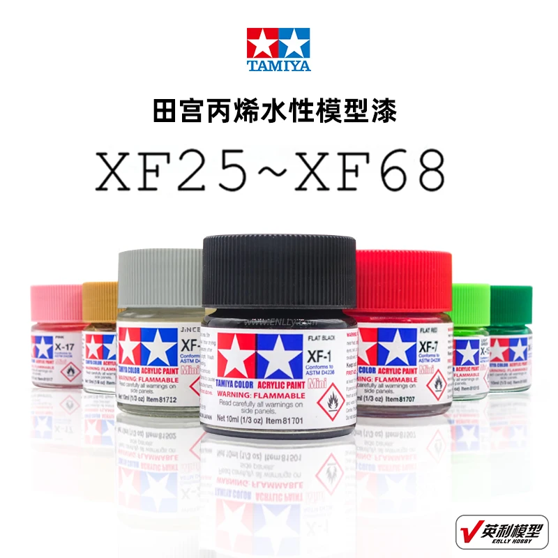 Tamiya-pintura al óleo a base de agua, XF25-XF68 de colores para montar, 10ml