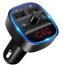Bluetooth sem fio fm transmissor música mp3 player usb carregador de carro duplo usb carregador para o telefone handfree carro kit