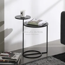 Современный скандинавский журнальный столик, модный двухслойный журнальный столик, металлический стол, мебель для дома, Современная гостиная, диван