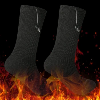 

1 Pair Unisex Adjustable Temperature Autumn Winter Warm USB Charging Comfortable Electric Infrared Cotton Blend Heating Socks