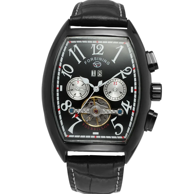 Reloj Hombre классический бренд Tourbillon обёрточная бумага Авто Дата механические часы мужские часы водонепроницаемые автоматические Прямоугольные Наручные часы